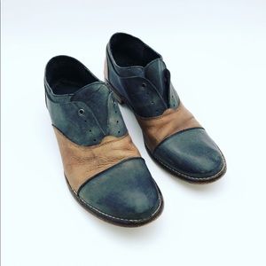 Free People Rogue Darby Gray & Brown Oxfords